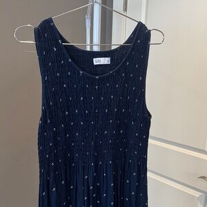 NWOT Croft and Barrow Dark Blue Dress with White Anchor Accents